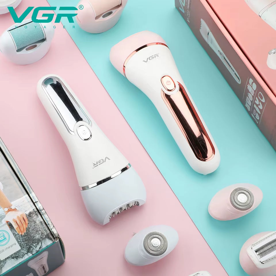 Electric Women Epilator Female Shaver Leg Body Hair Removal Lip Chin Depilatory Lady Bikini Trimmer Facial Hair Remover Set