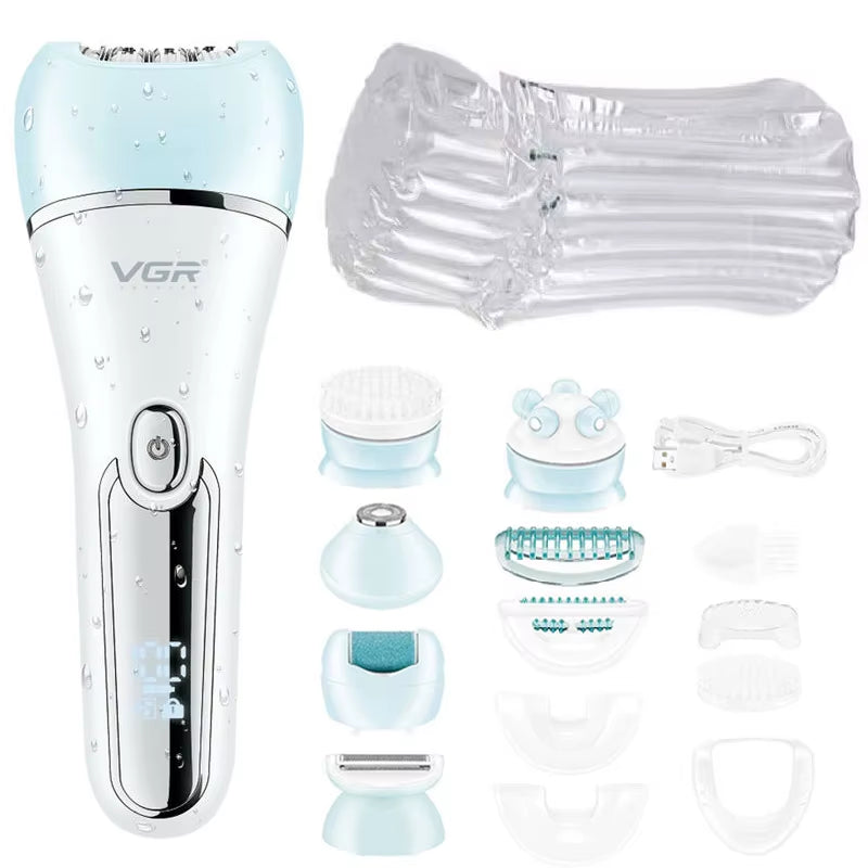 Electric Women Epilator Female Shaver Leg Body Hair Removal Lip Chin Depilatory Lady Bikini Trimmer Facial Hair Remover Set