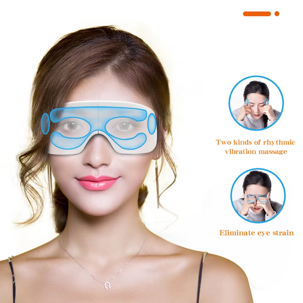 Smart Eye Massager Electric Eye Protector 4-Speed Hot Compress Eye Mask Heating Vibration Massage Wireless Connection Music