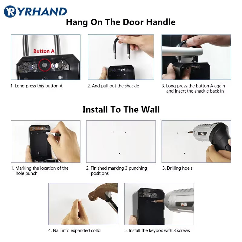Ttlock Wifi Security Boxes Password Smart Fingerprint Digital Cerradura Inteligente Tuya Electronic Portable Lock Boxes