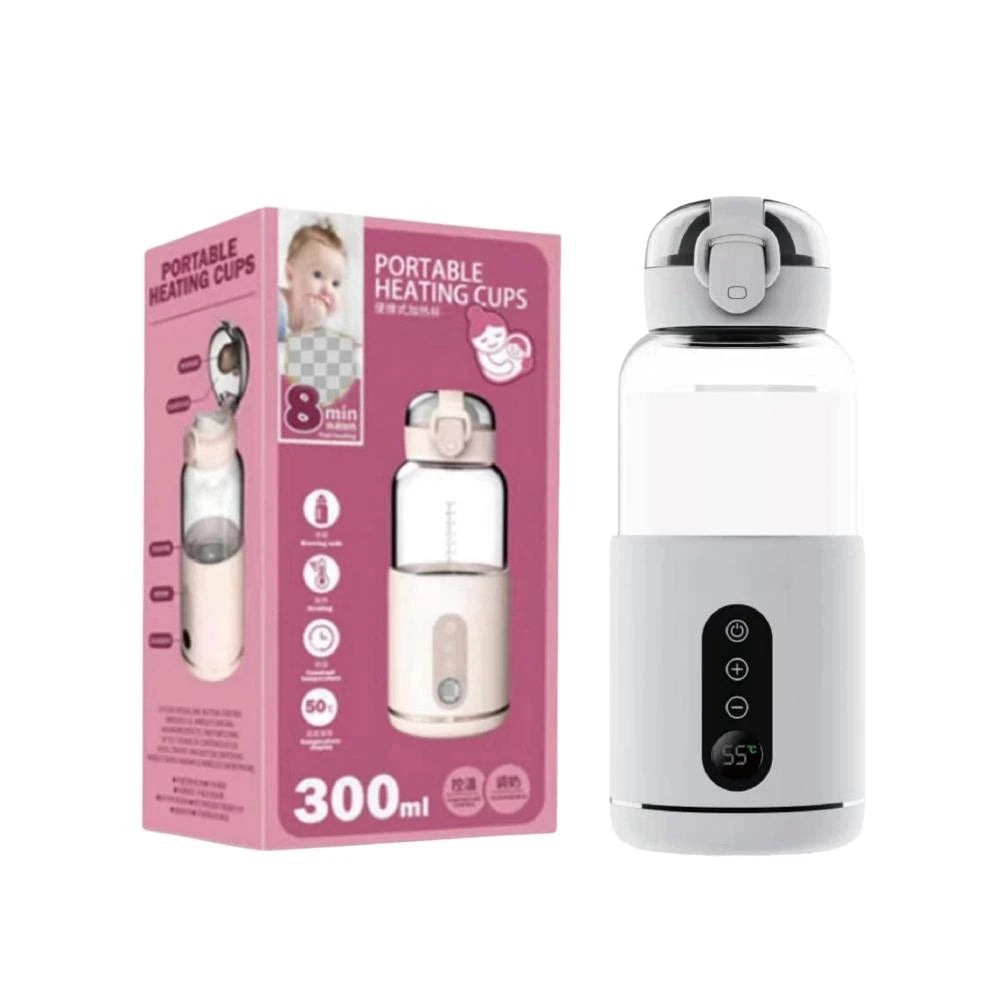 Portable Electric Baby Bottle Warmers USB Charge 37-55℃ Adjustable Rapid Heating Milk Water Wireless Baby Bottle Heater Travel