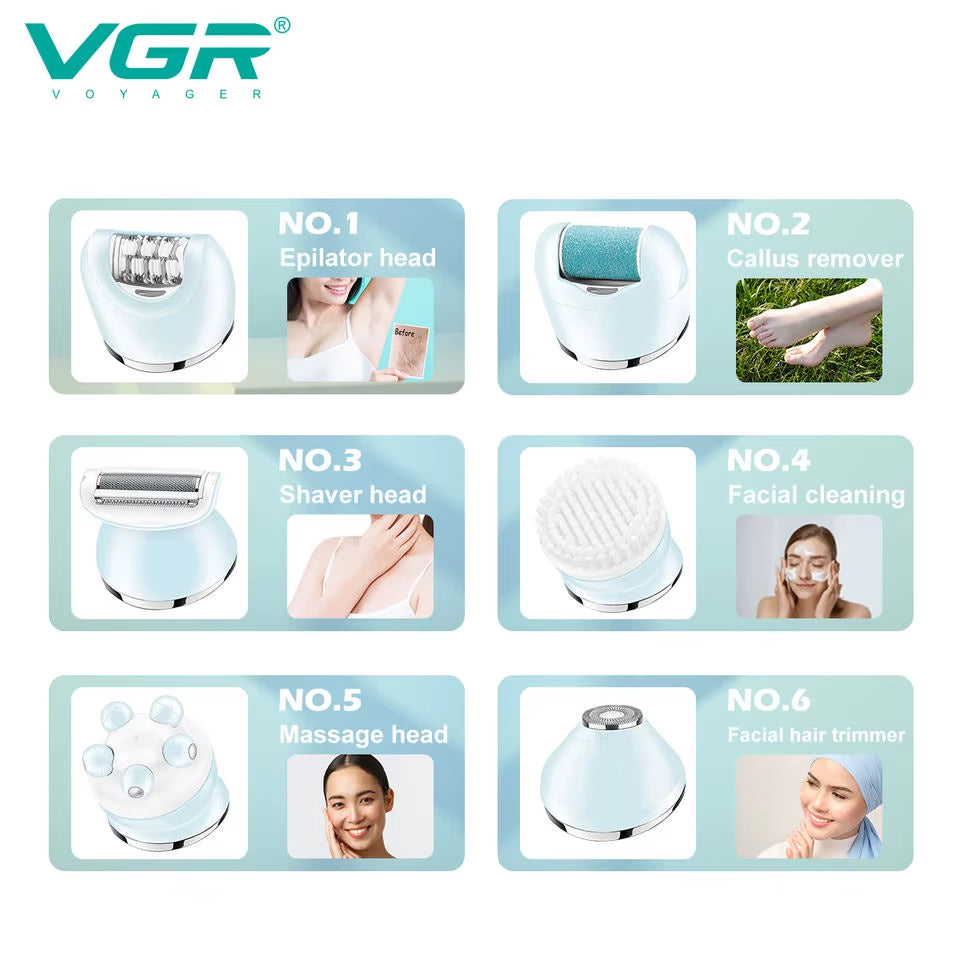 Electric Women Epilator Female Shaver Leg Body Hair Removal Lip Chin Depilatory Lady Bikini Trimmer Facial Hair Remover Set