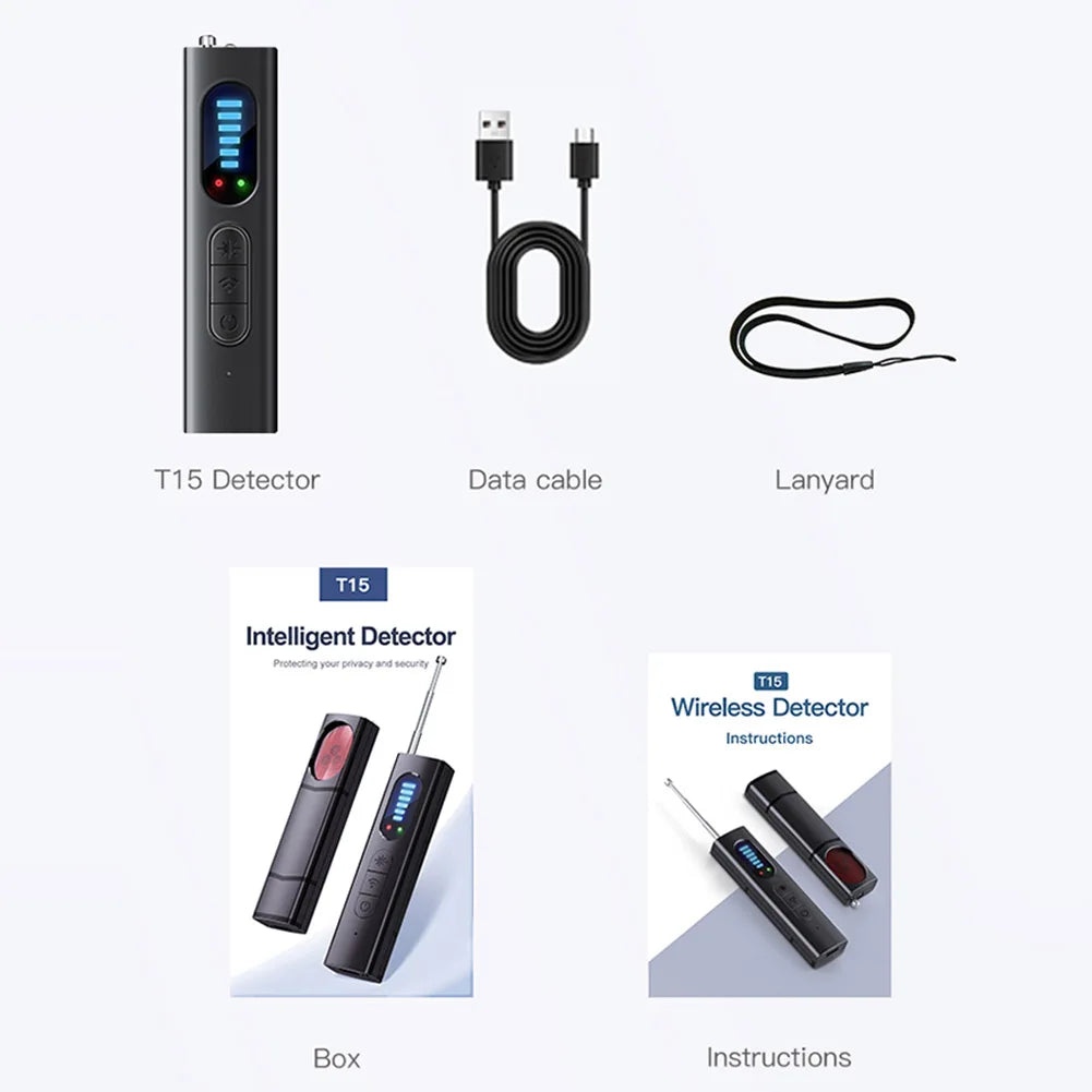 Hidden Camera Detector for Hidden Camera T15 anti Spy Detector Professional GPS Wiretapping Search Devices Security Protection
