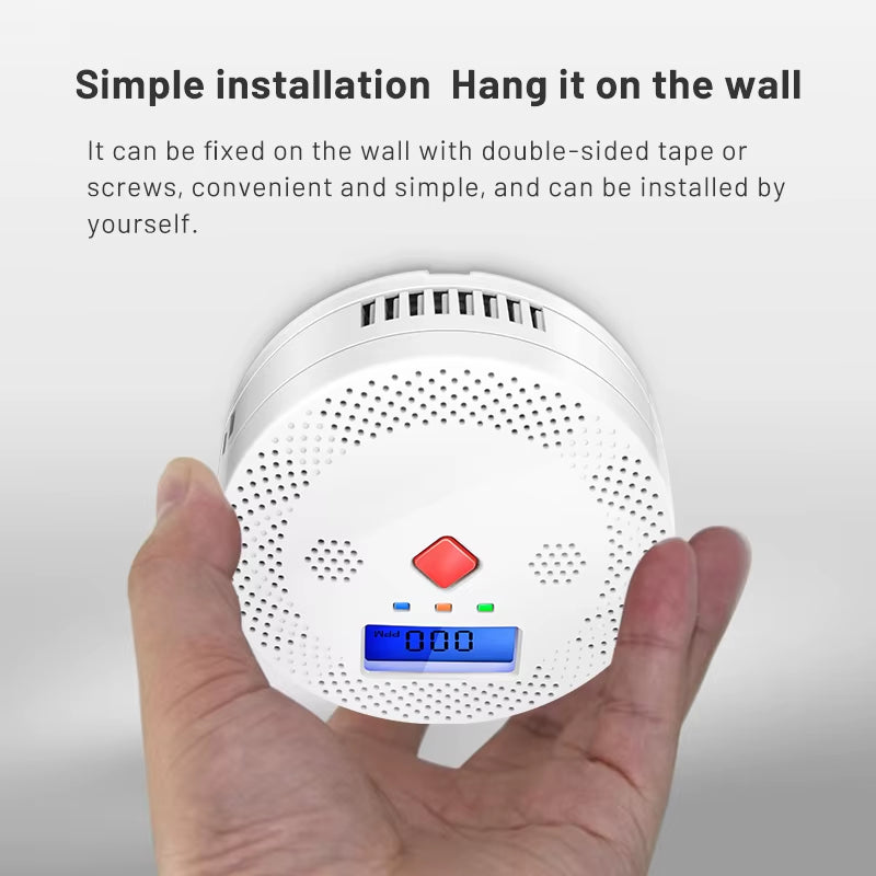 Tuya Wifi Smart Carbon Monoxide Detector Alarm 85Db Sound Warning LCD Digital Display Home Indoor CO Poisoning Siren