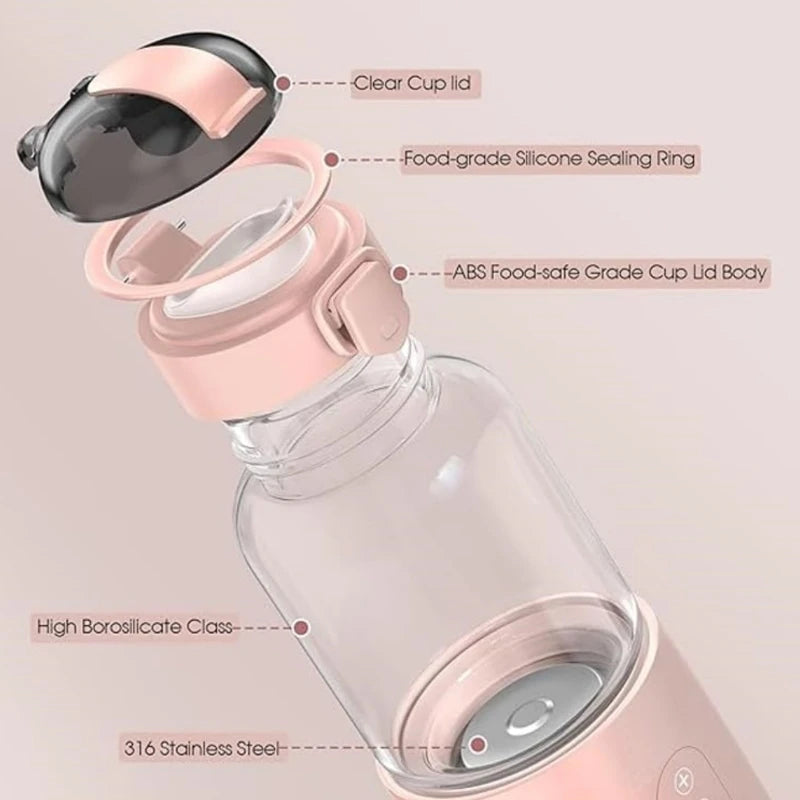 Portable Electric Baby Bottle Warmers USB Charge 37-55℃ Adjustable Rapid Heating Milk Water Wireless Baby Bottle Heater Travel