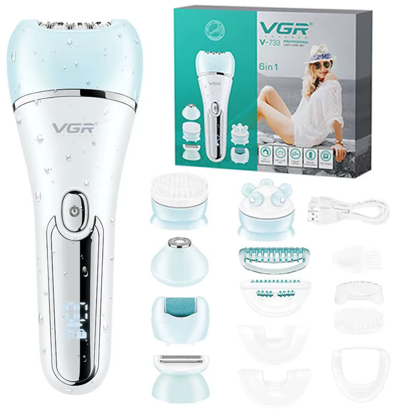 Electric Women Epilator Female Shaver Leg Body Hair Removal Lip Chin Depilatory Lady Bikini Trimmer Facial Hair Remover Set