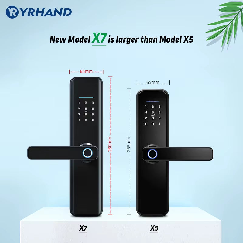 Red Bronze Fingerprint Tuya Wifi Cerradura Inteligente Fechadura Eletronica Waterproof Smart Door Lock for Home