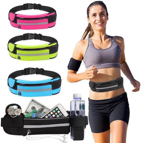 Outdoor Riding Running Waist Bag Marathon Running Bag Men Women Fitness with Water Bottle Waterproof Phone Sport Belt Waist Bags