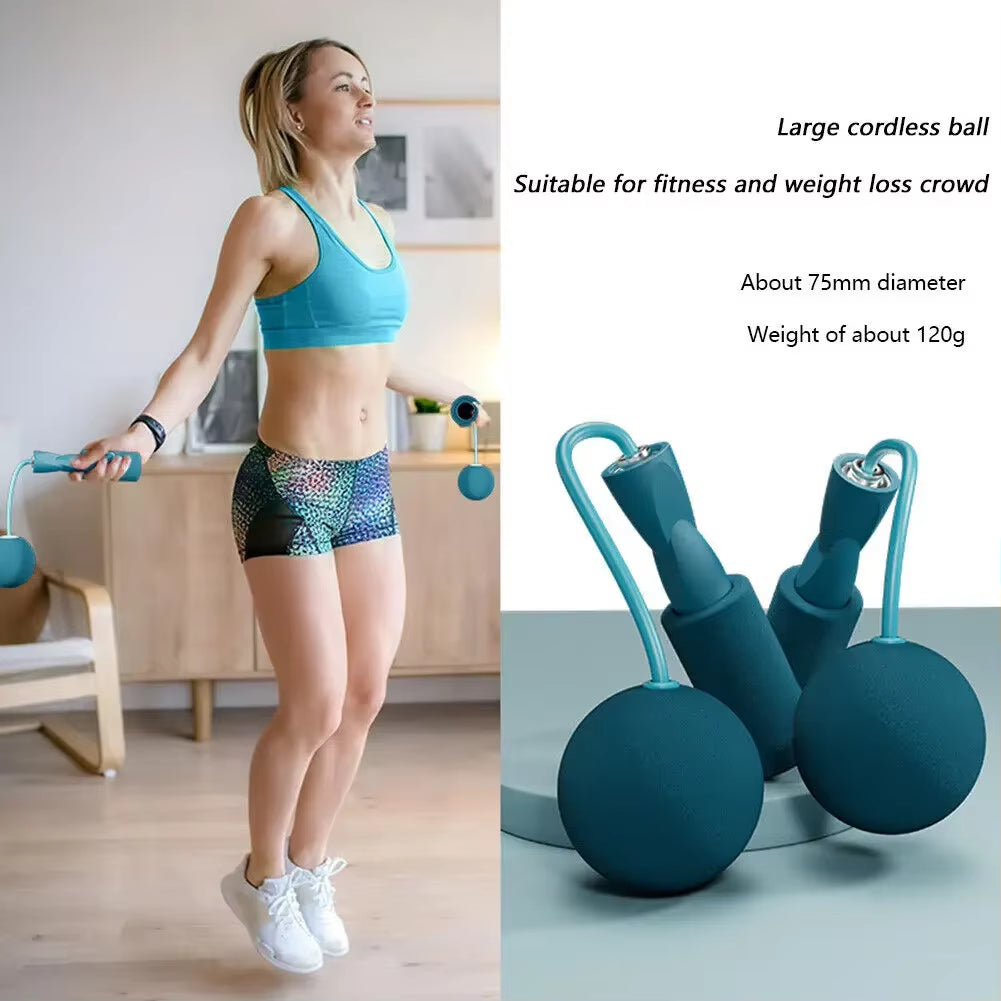 With Heavy Ball Cordless Skipping Rope Yoga Boxing Sports and Fitness Training Aerobics Portable Fast Jump Rope for Woman，Man