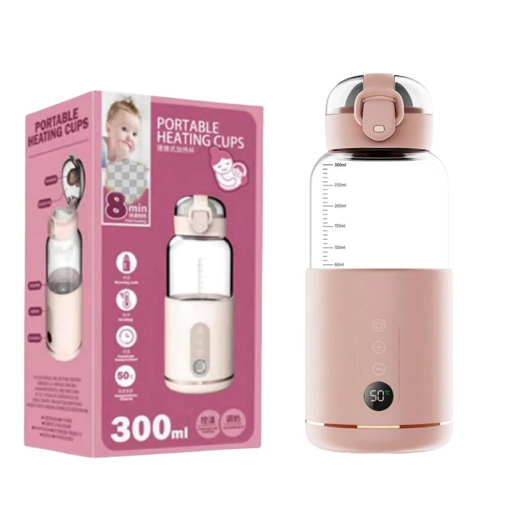 Portable Electric Baby Bottle Warmers USB Charge 37-55℃ Adjustable Rapid Heating Milk Water Wireless Baby Bottle Heater Travel